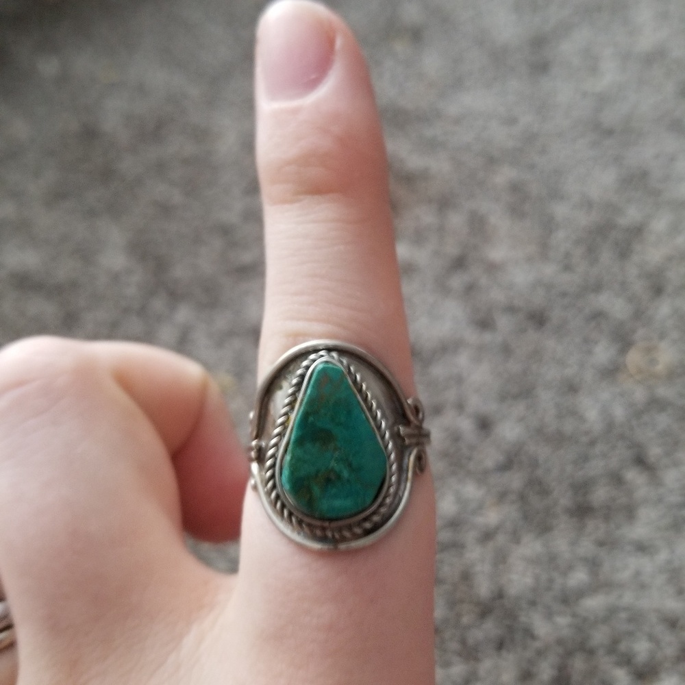 Authentic silver ring with gemstone
